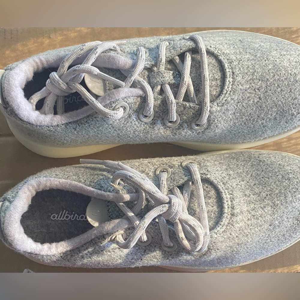 Allbirds Gray Athletic Shoes with Shimmering Design